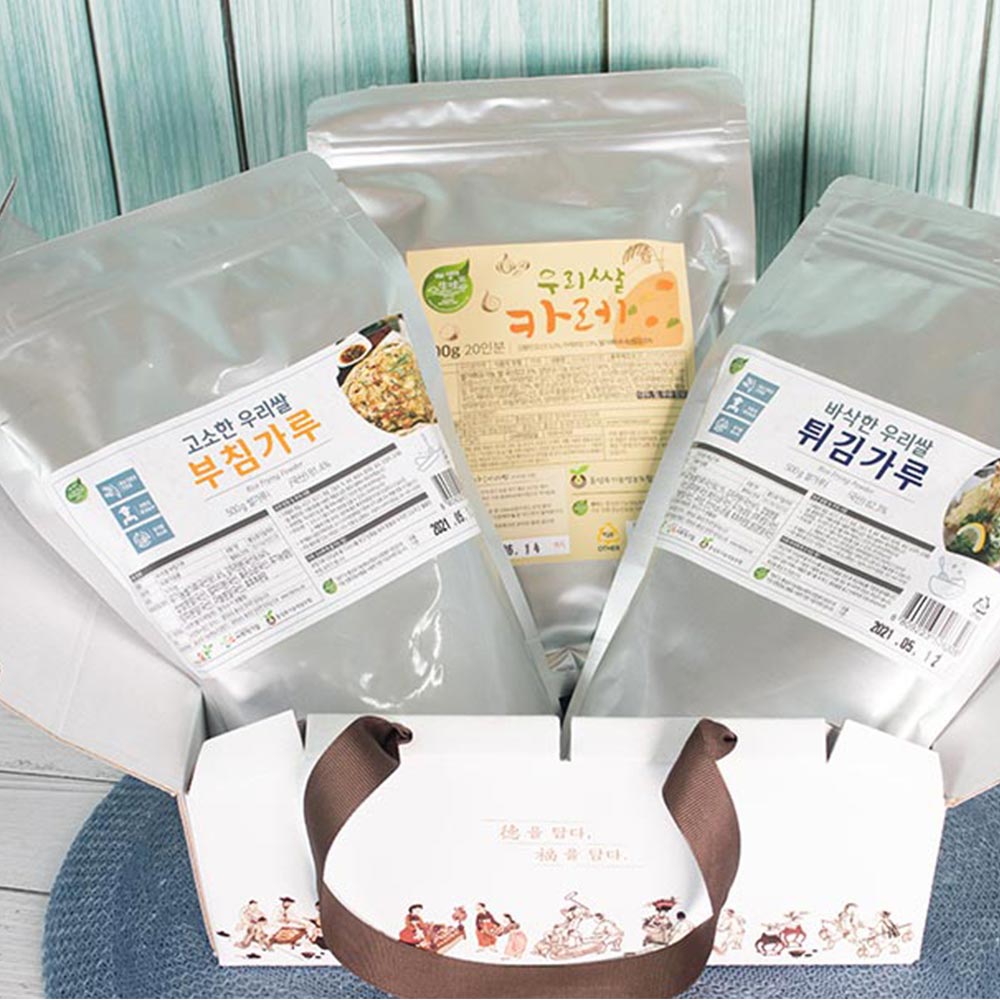 [CH홍성유기농영농조합법인]우리쌀로 만든 부카튀 세트(부침가루, 튀김가루300g/카레 500g)