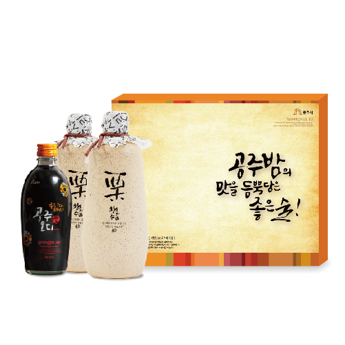 [사곡양조원]왕율주700 선물세트40도(3kg.왕율주7002,병+도자기잔2)